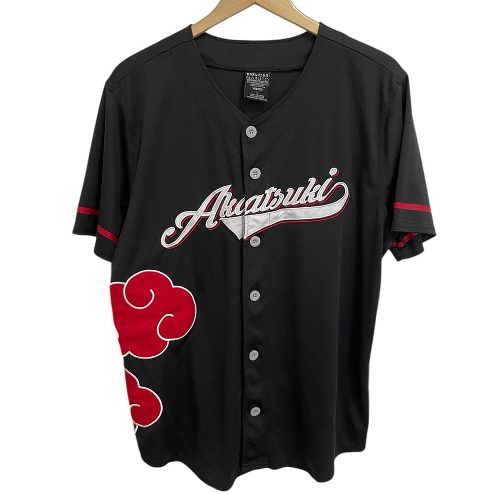 Black & Red Akatsuki Graphic Baseball Jersey